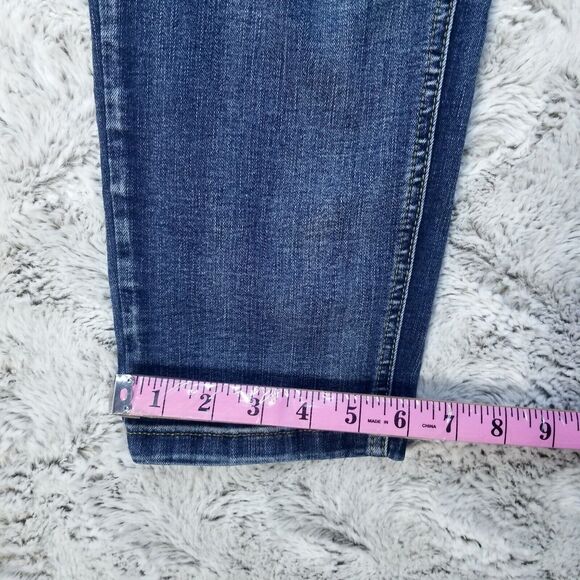 ZLZ Denim Jeans Mens 34x32 Blue Distressed Slim Straight Dark Wash Denim - Picture 4 of 12